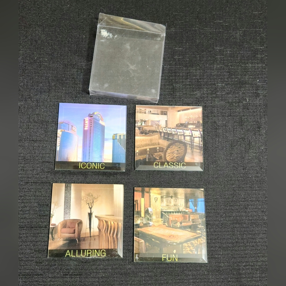 City Chic beveled glass coasters